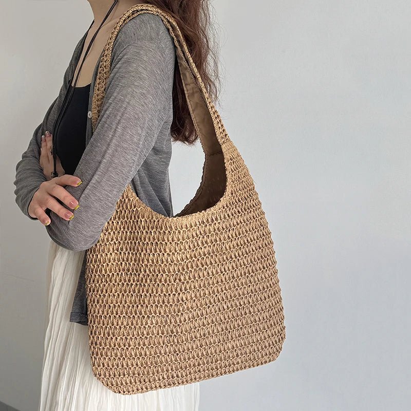 SOERA Miranda Woven Straw Tote - Bag -  Brown