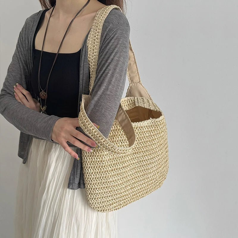 SOERA Miranda Woven Straw Tote - Bag -  Brown