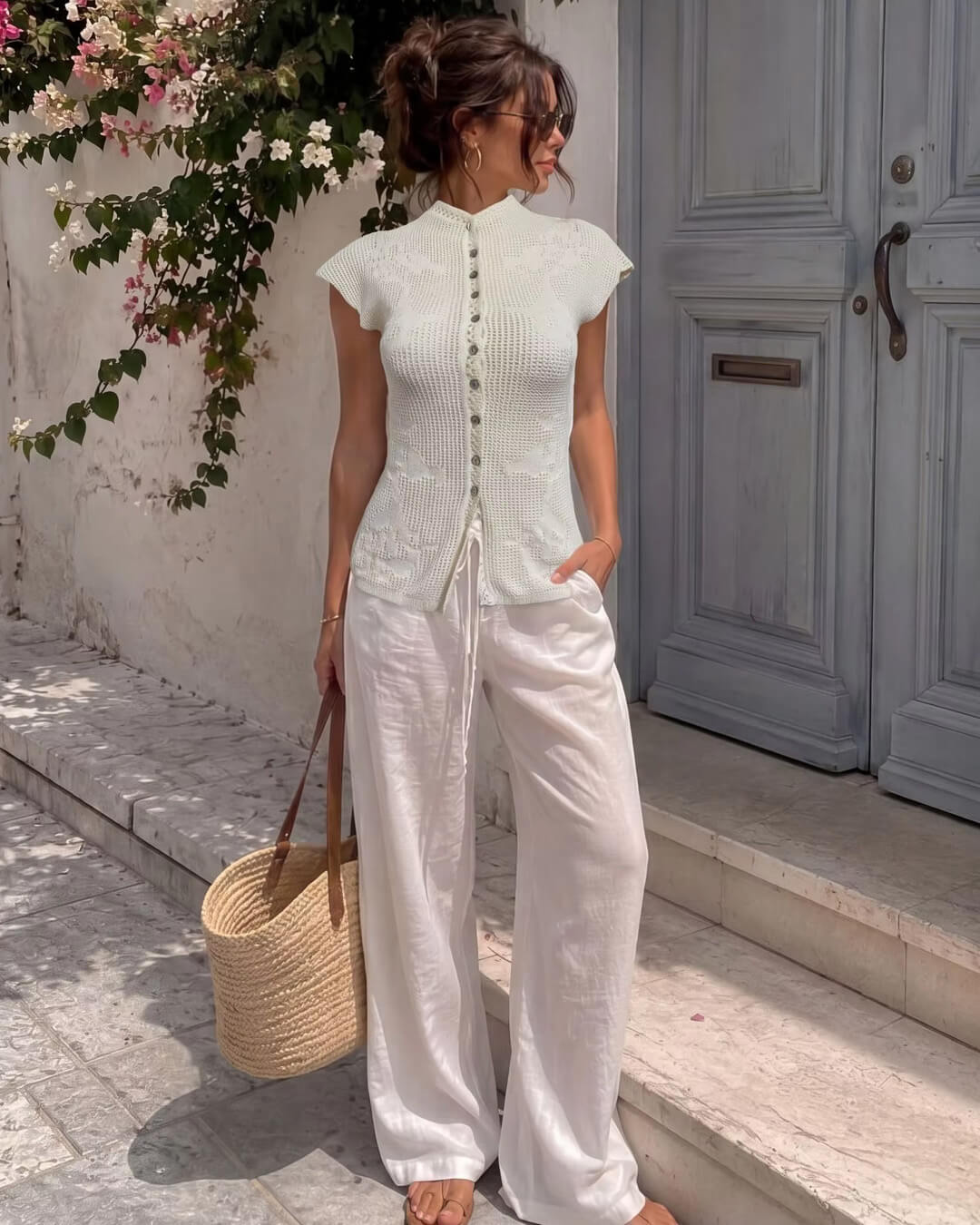 SOERA Anne Knitted Cardigan Top - Blouse - SOERA-114115-1-S-72259 Beige S