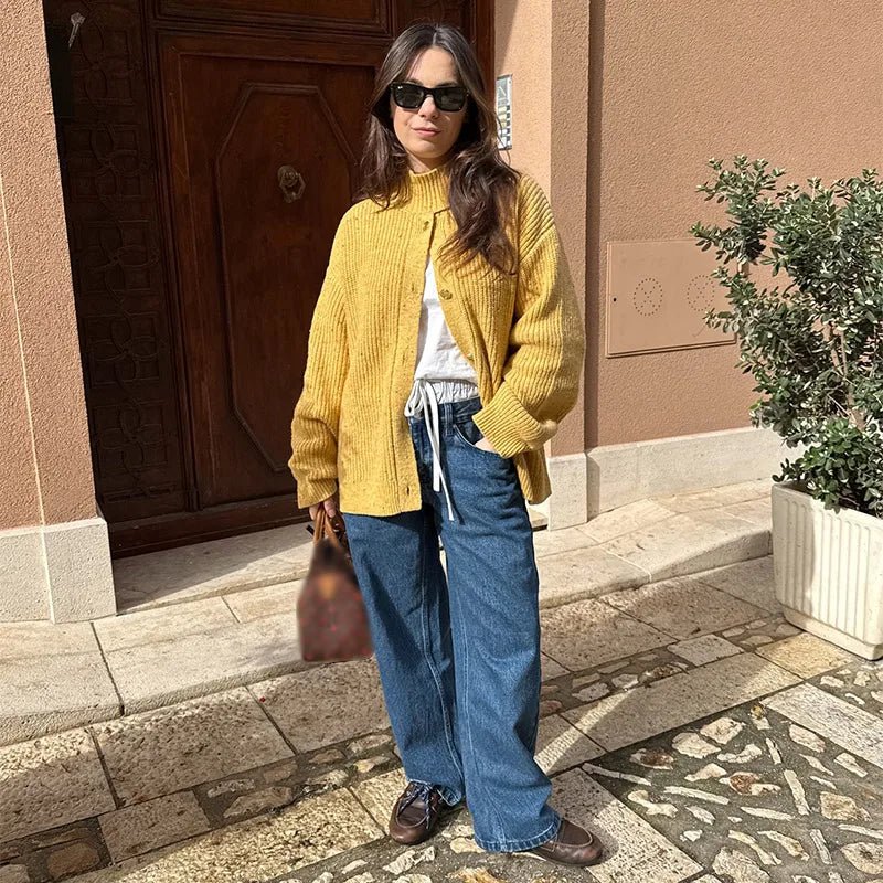 SOERA Nicola Oversized Knit Cardigan - Cardigan - SOERA-382851-GIN-S-16739 Ginger Yellow S