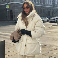 Pikowany płaszcz Emily ze stójką