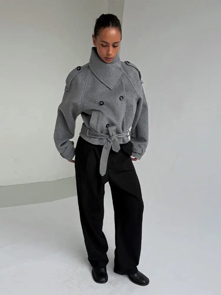 SOERA Sarah High Collared Coat - Coat - SOERA-559107-DEF-OS-87300 Gray M