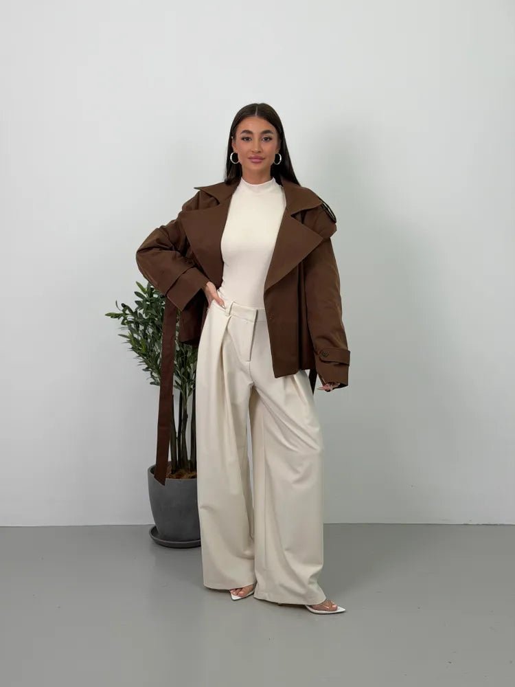 SOERA Beatrice Cropped Trench Coat - Coats & Jackets - VF1760504685429305591 S