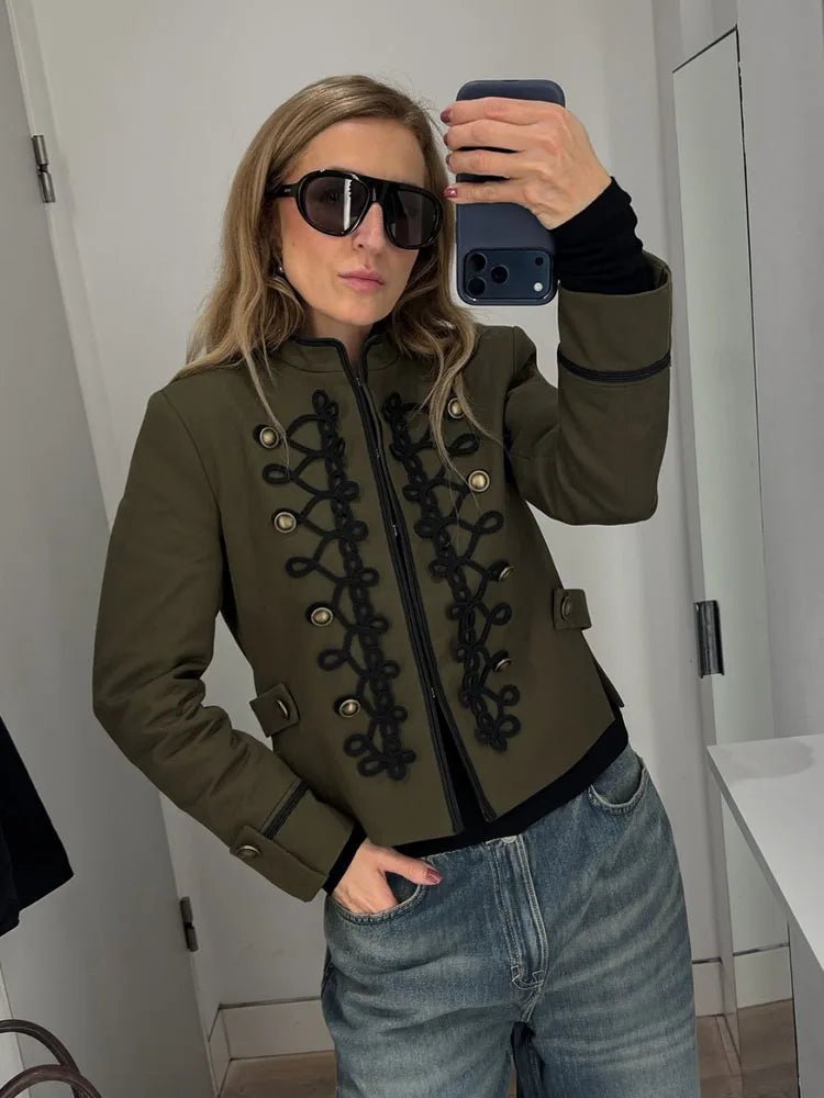 SOERA Becky Rope Knot Buckle Napoleon Jacket - Coats & Jackets - 1005011815872576-;rW1775826847912593544 Black XS