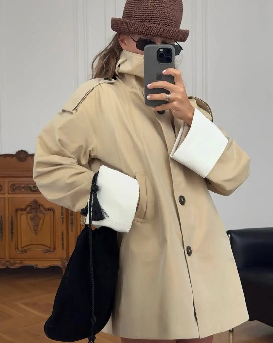 SOERA Brenda Contrast-Cuff Trench Jacket - Coats & Jackets - 1005010739339130-;Tx1772135167150166440 S
