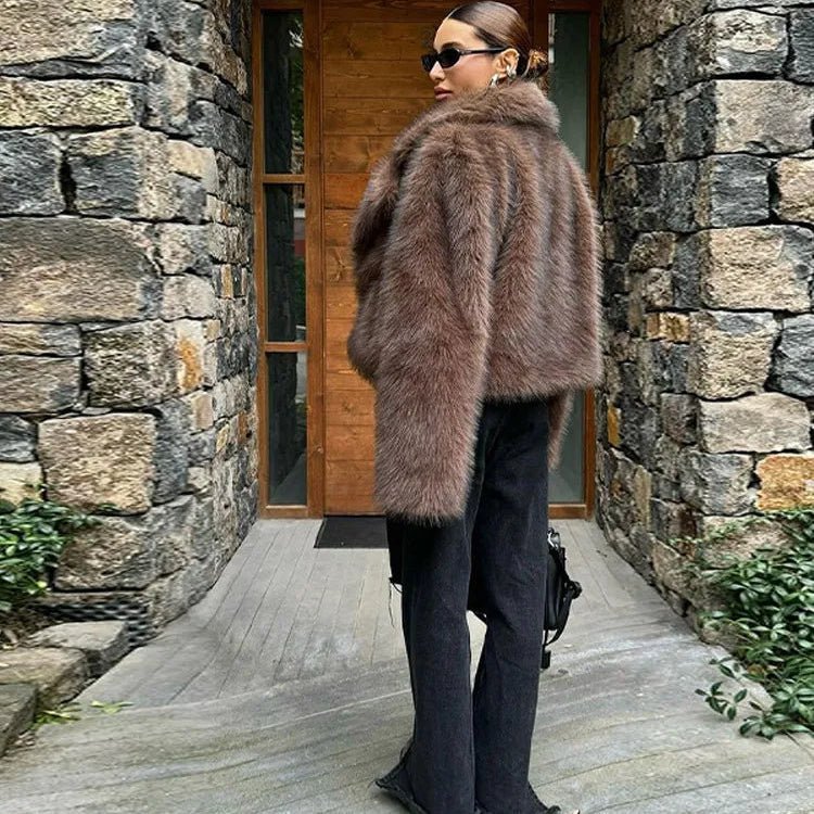 SOERA Marian Faux Fur Coat - Coats & Jackets - 3256809642752686-;EC1763048697012797529 Coffee S