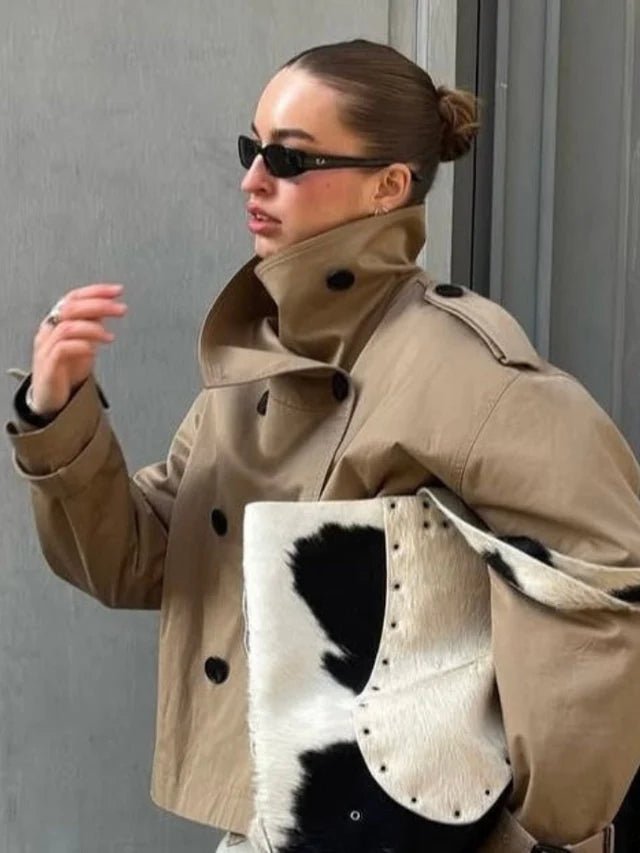 SOERA Thea Belted Short Trench Coat - Coats & Jackets - 1005011764467725-;Fw1773321573272512521 Burgundy XS