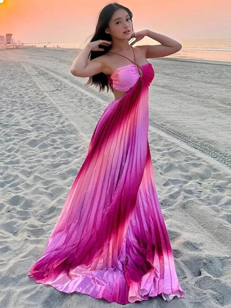 SOERA Lena Ombre Pleated Structured Maxi Dress - Dress - SOERA-919235-DEF-OS-18567 XL