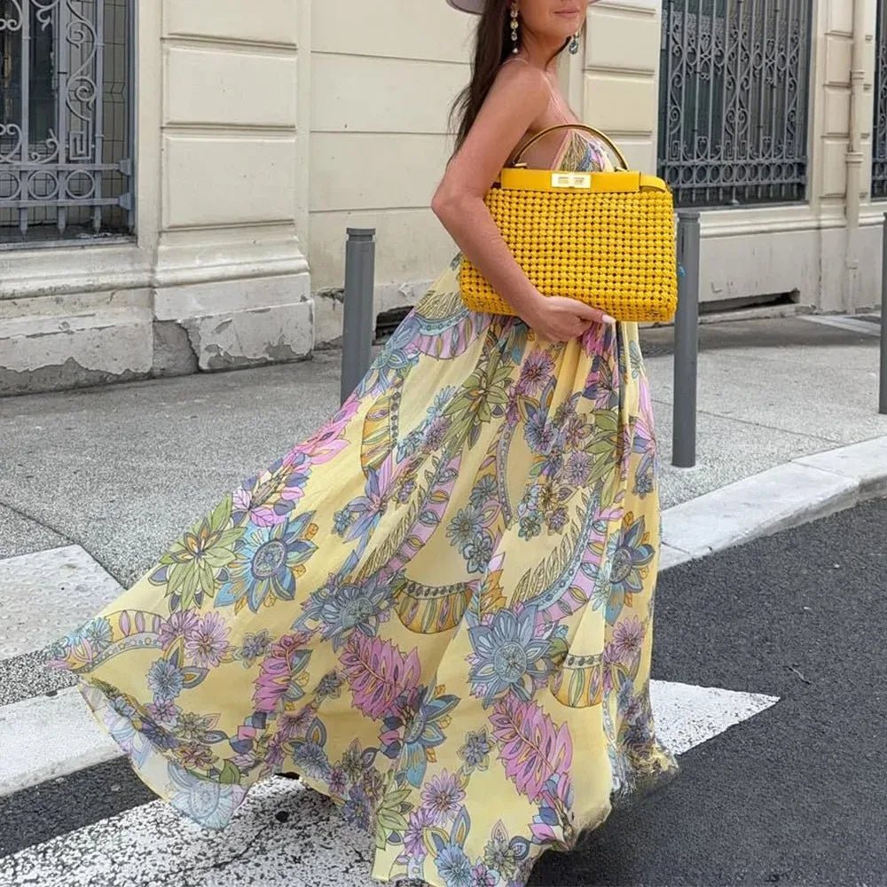 SOERA Bianca Floral Chiffon Cami Dress - Dress -  Yellow XS