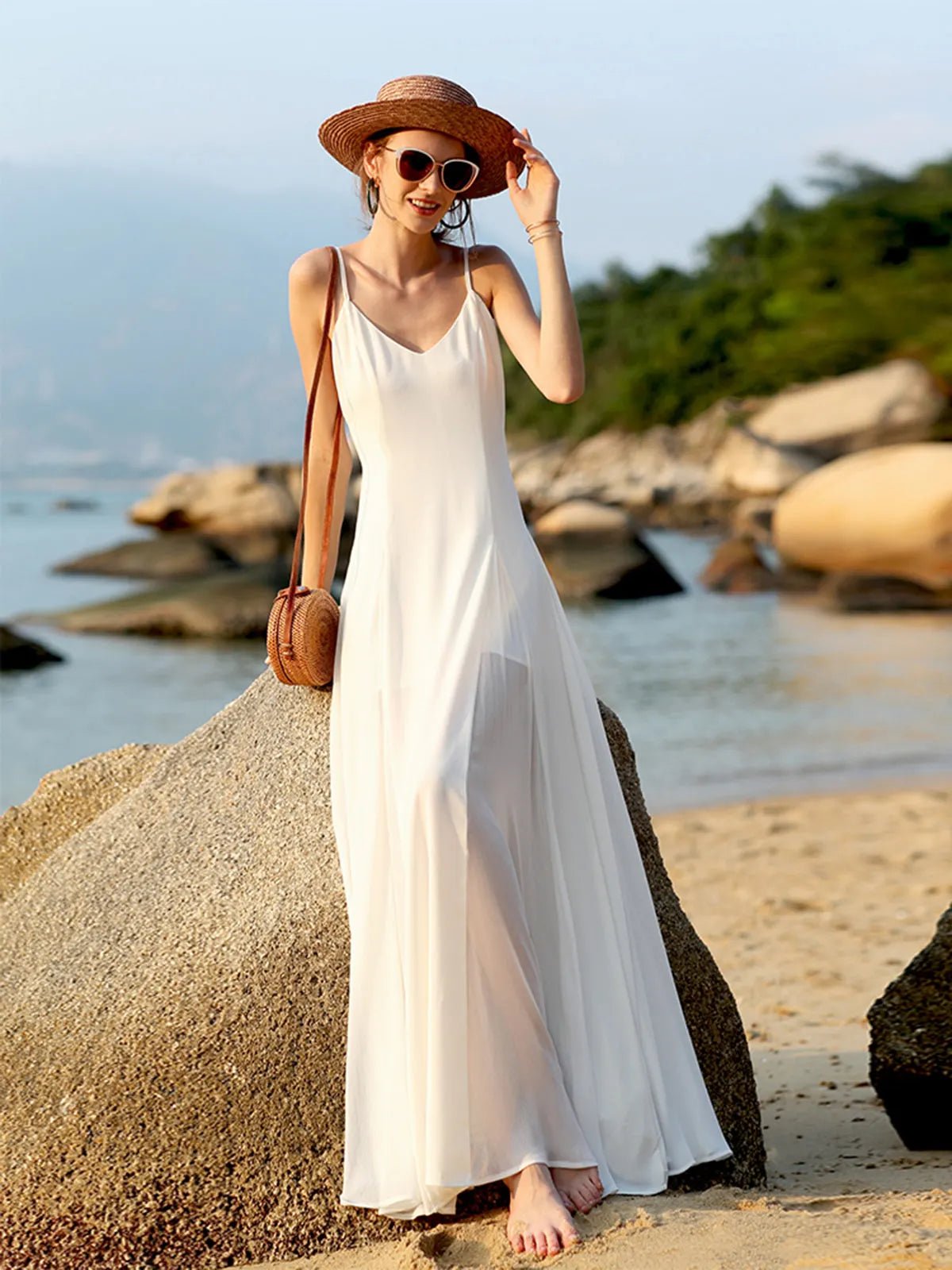 SOERA Bianca V - Neck Backless Cami Long Dress - Dress -  S