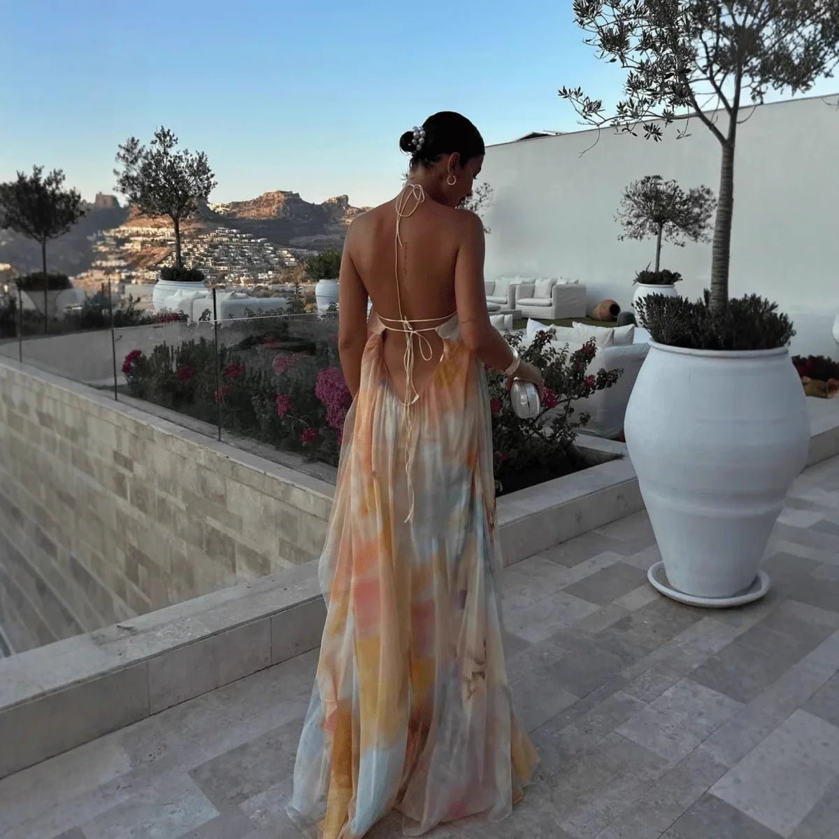 SOERA Cara Halter Neck Lace - Up Maxi Dress - Dress -  L