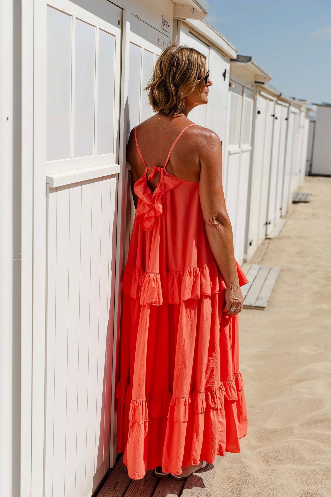 SOERA Emiliana Ruffle Hem Flowy Maxi Dress - Dress -  Orange S