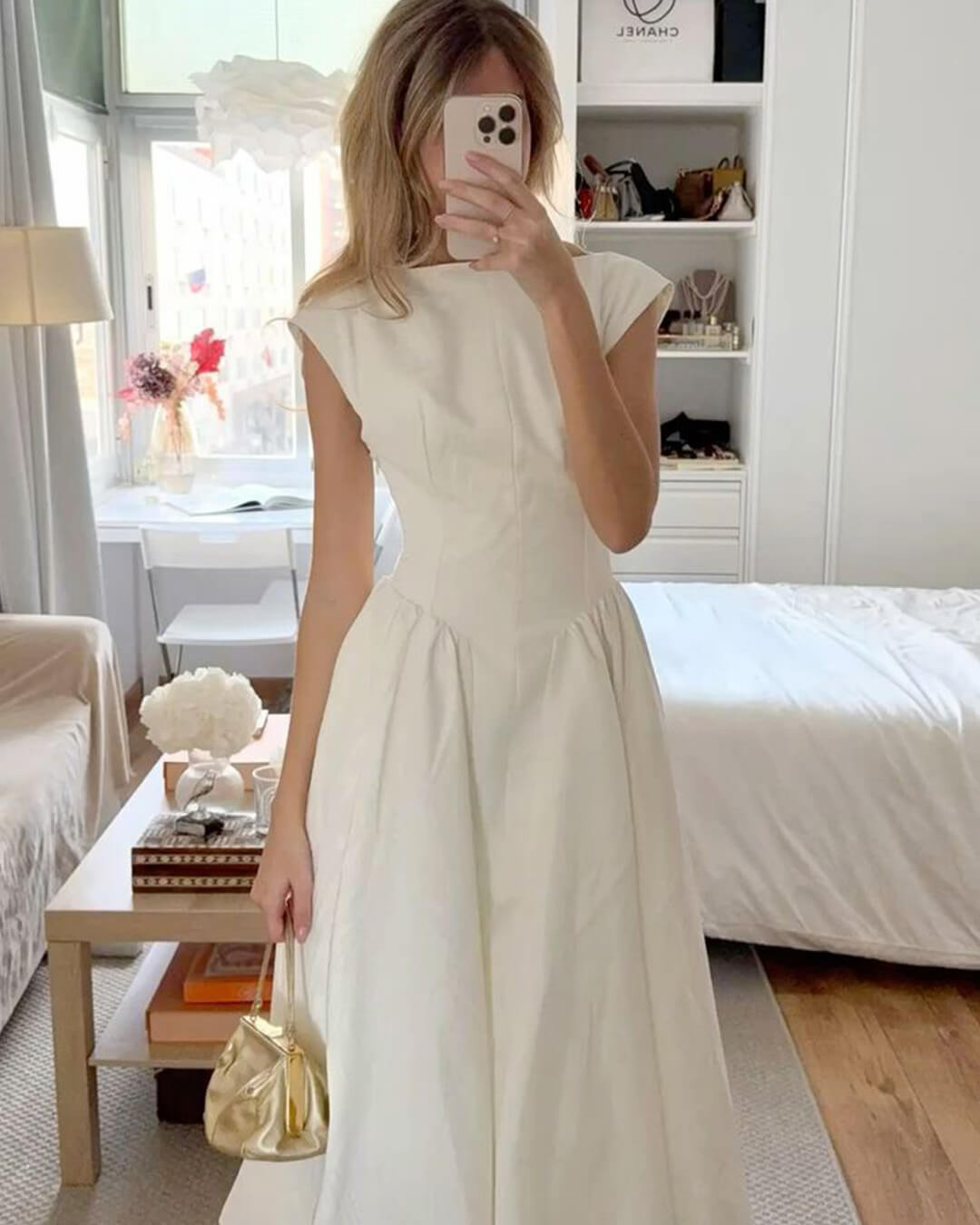 SOERA Rosalind Sleeveless Cut - Out Midi Dress - Dress -  White S