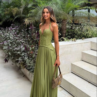 Suknia maxi Vivian plisowana z gorsetem