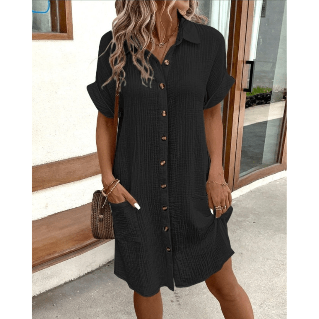 SOERA Vivienne Modern Shirt Dress - Dress -  Black S