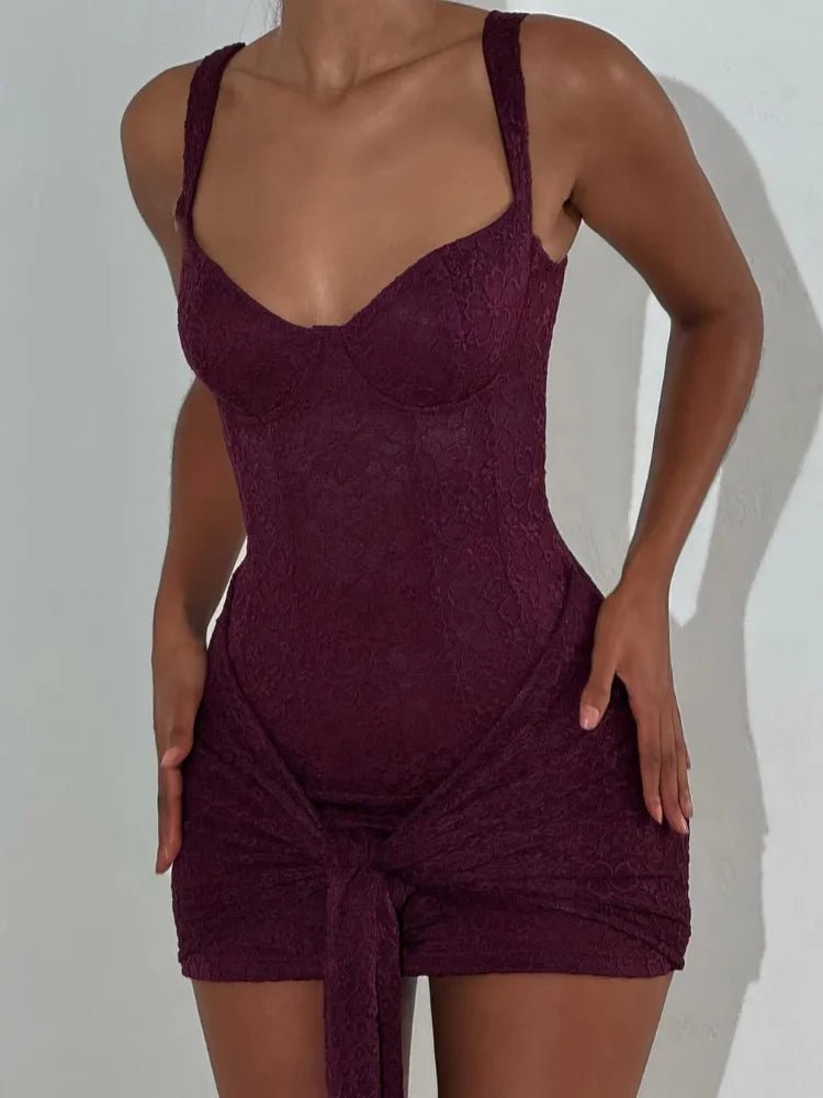 SOERA Amanda Sleeveless Corset Mini Dress - Dresses - 1005010315968452-;ls1770650334189663058 Burgundy XS