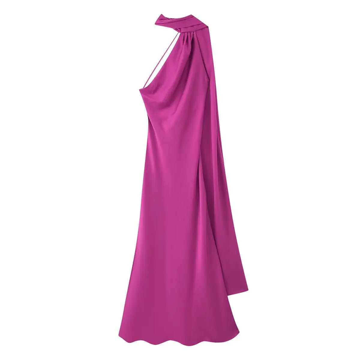 SOERA Beatrice Halter Backless Silk Satin Maxi Dress - Dresses -  Yellow S