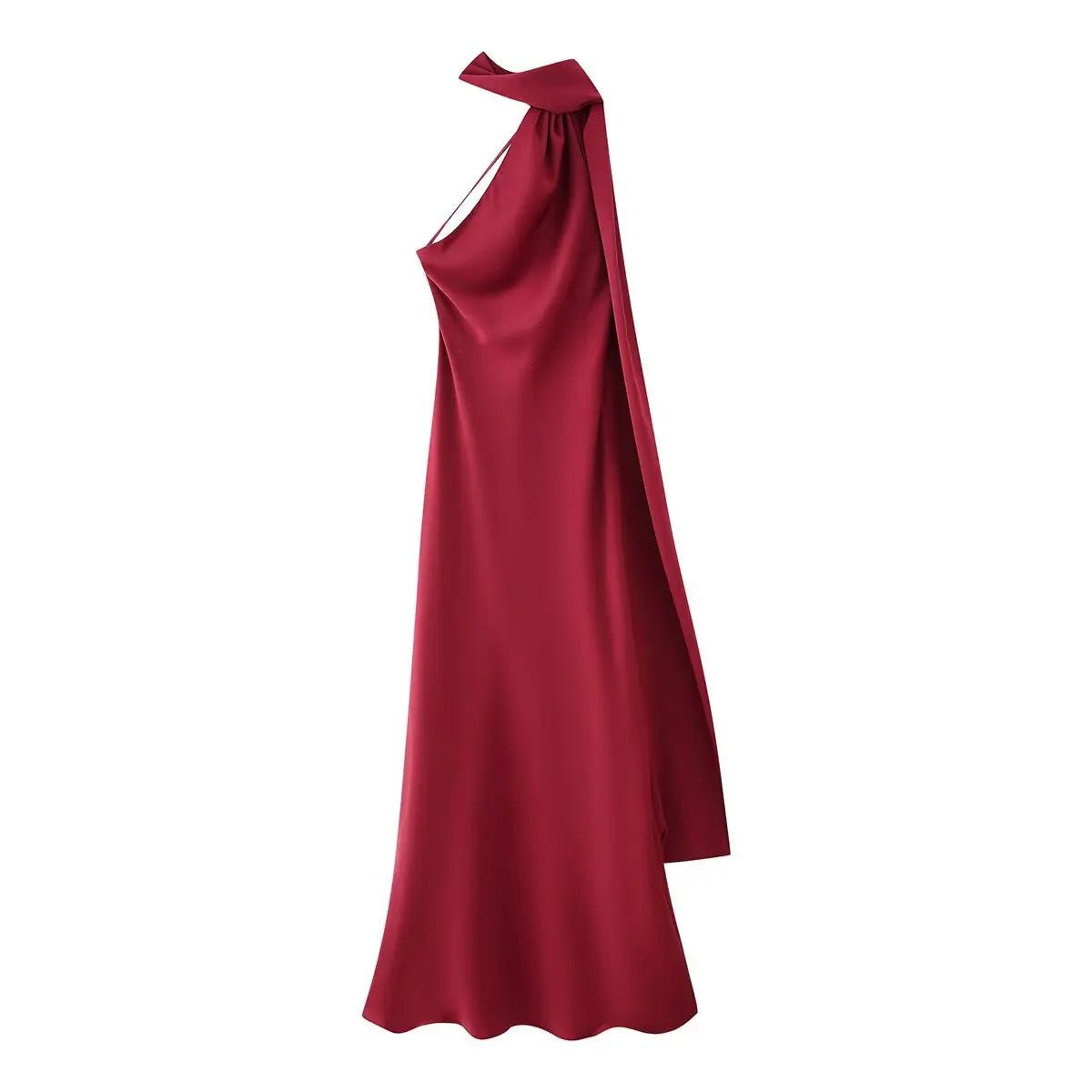 SOERA Beatrice Halter Backless Silk Satin Maxi Dress - Dresses -  Yellow S
