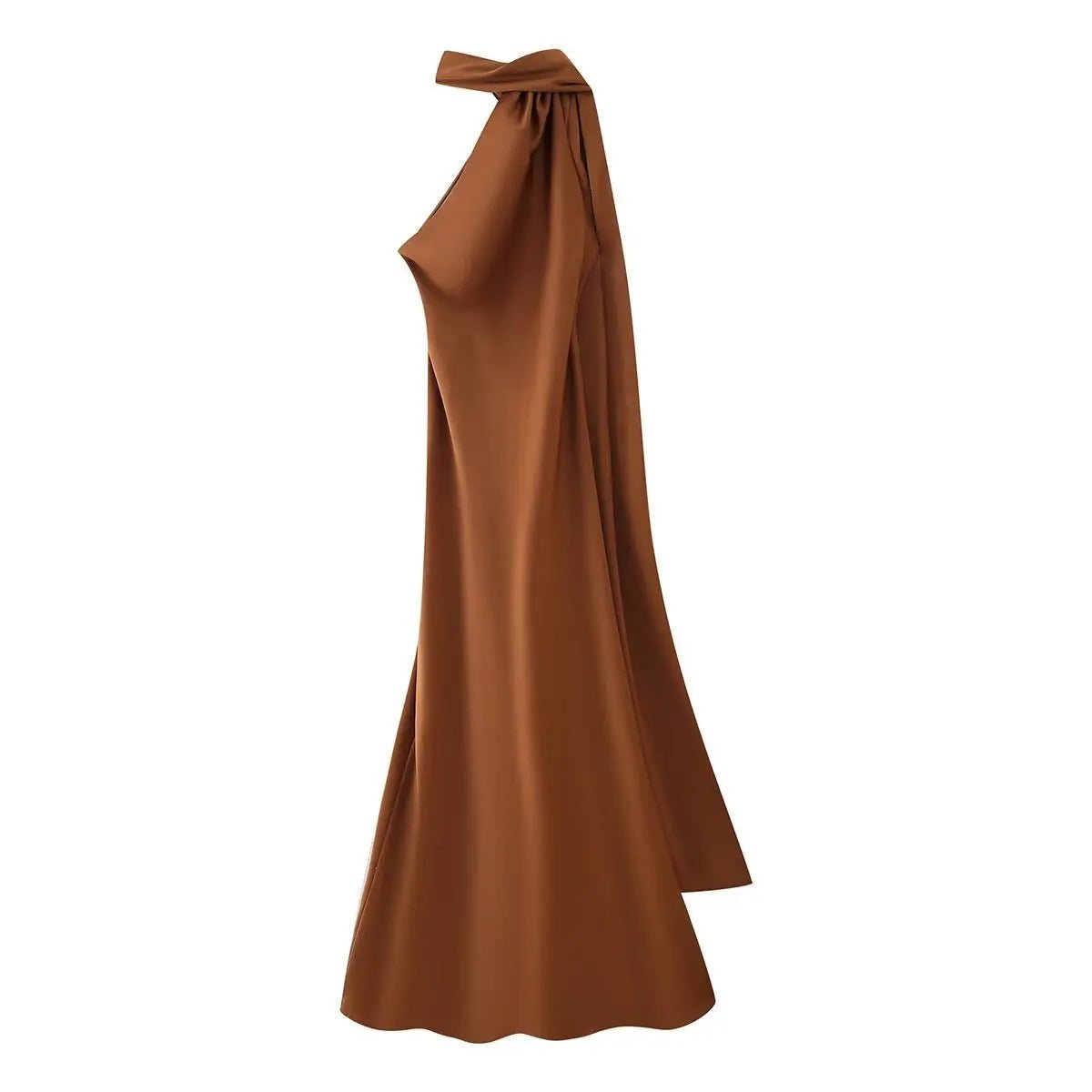 SOERA Beatrice Halter Backless Silk Satin Maxi Dress - Dresses -  Yellow S