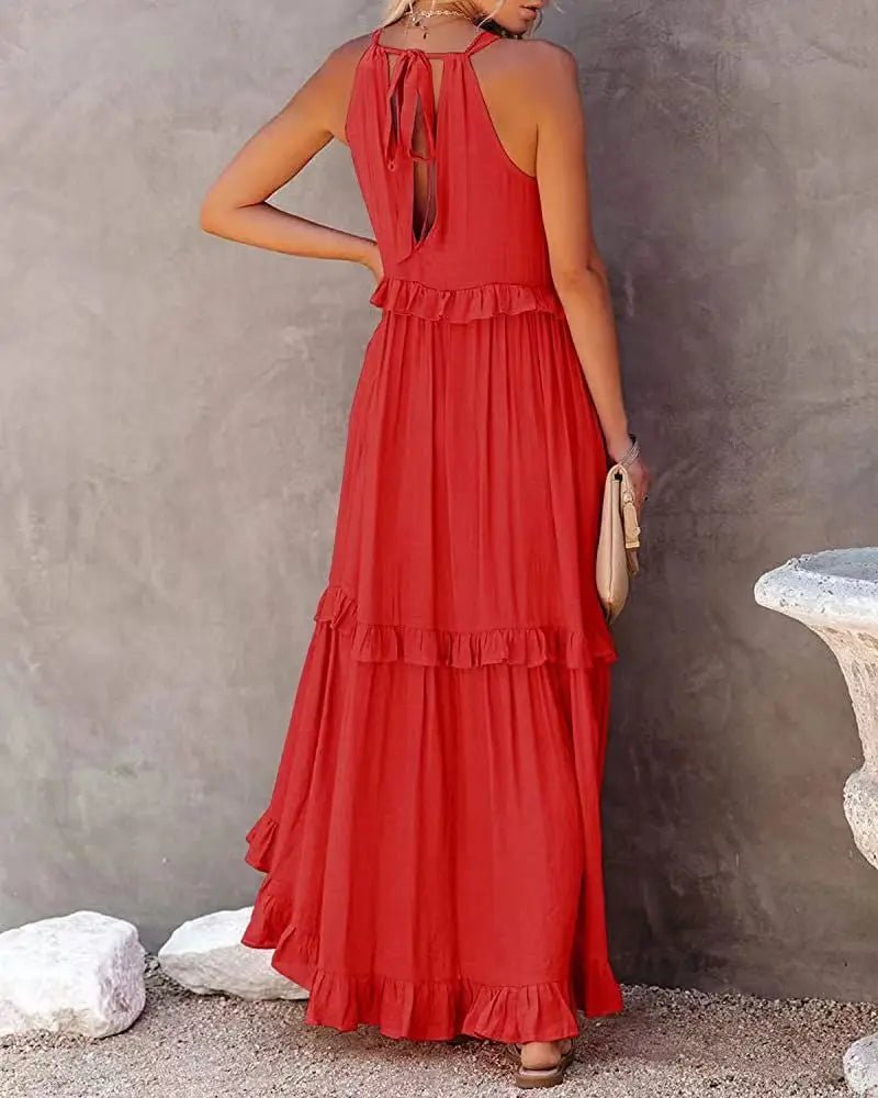 SOERA Celeste Ruffle Hem Beach Maxi Dress - Dresses -  White S