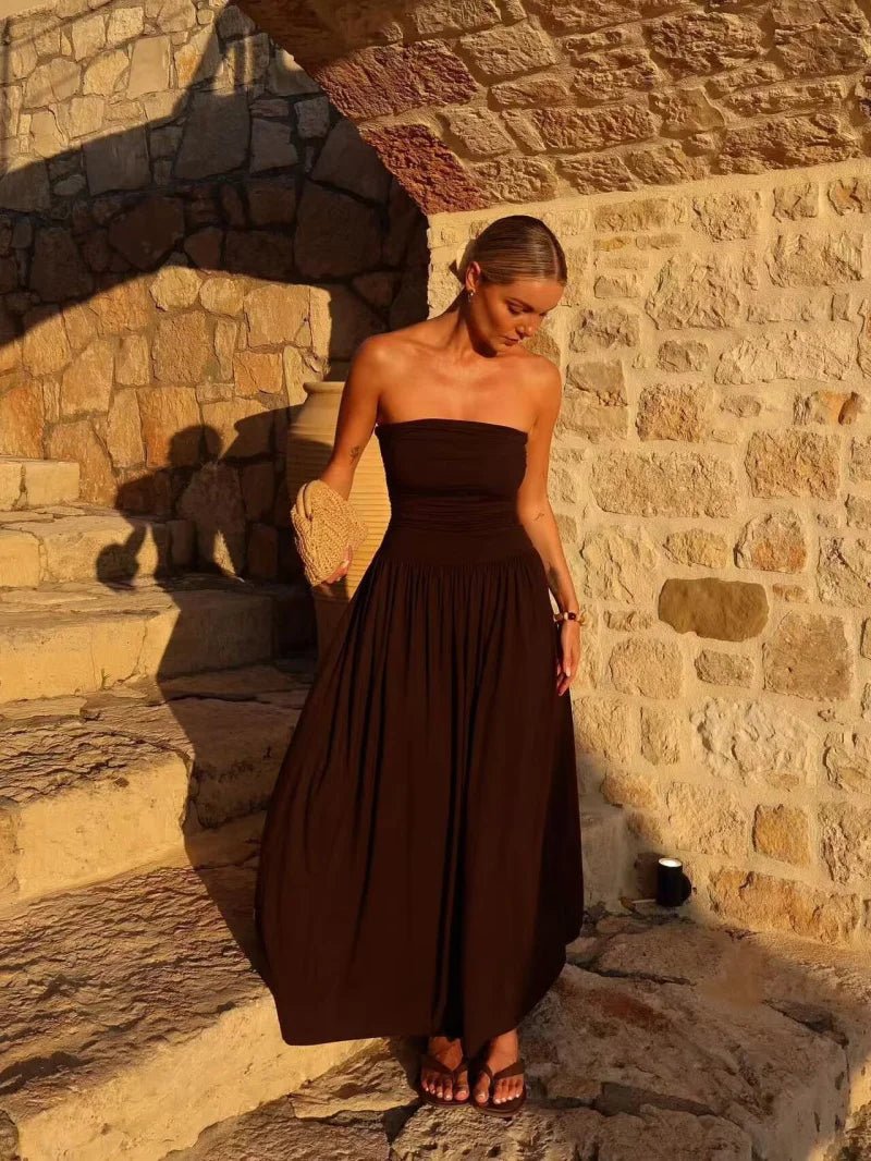 SOERA Lauren Strapless Ruched Maxi Dress - Dresses - 1005009916202896-;WR1771839650704030929 M