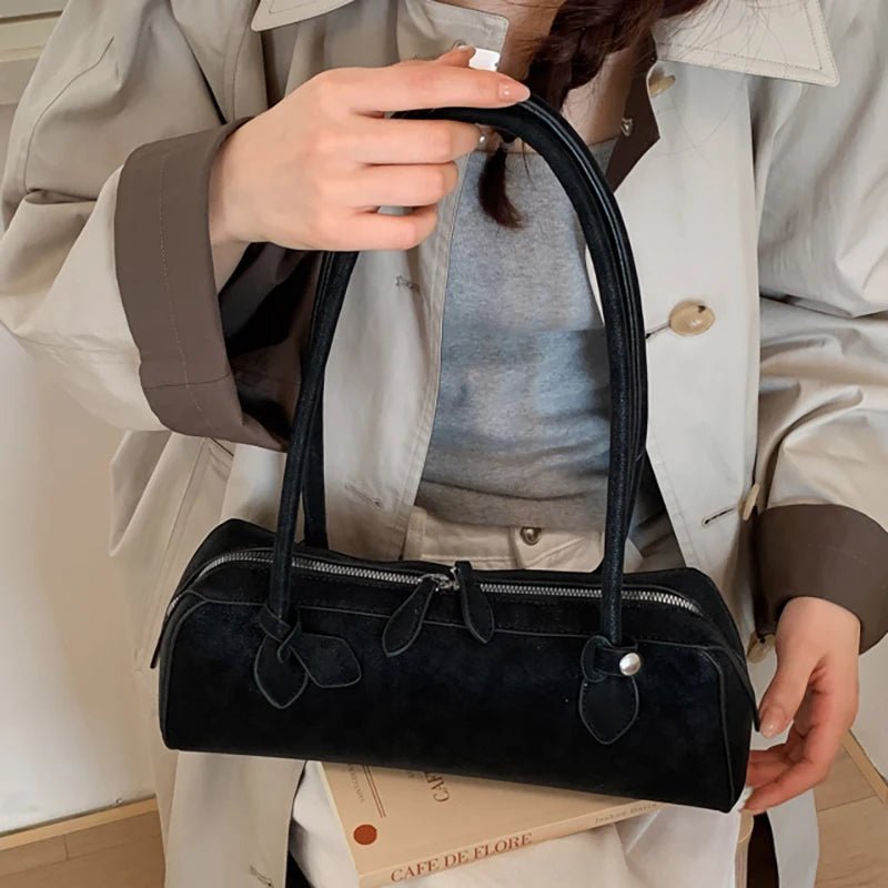 SOERA Adora Suede Baguette Bag - Handbags - 1005010811841873-;GZ1775445302810991398 White