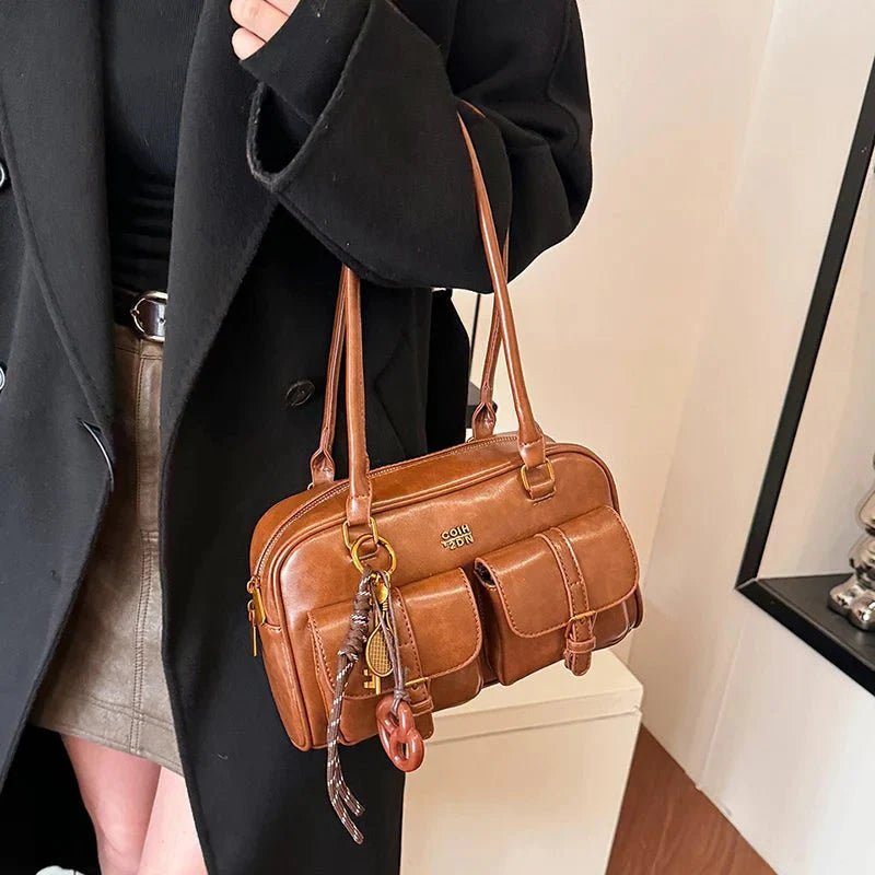 SOERA Liza Multi - Pocket Handbag - Handbags - 3256809004989338-;AZ1756169202818069322 Brown