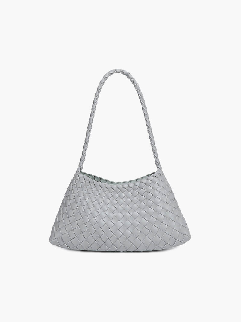 SOERA Marissa Vegan Leather Woven Bag Small - Handbags - Soera-Madeleine-Vegan-Leather-Woven-Bag-Small-Handbag/Gray Gray Regular