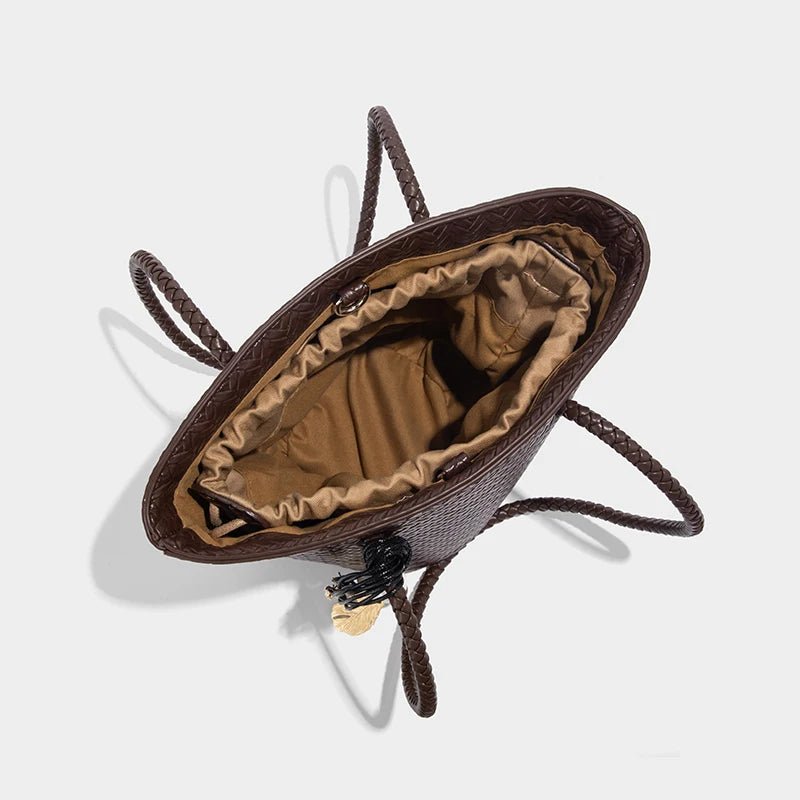 SOERA Meryl Woven Bucket Handbag with Pouch - Handbags - 1005009214177960-;OZ1775031590860362256 Coffee