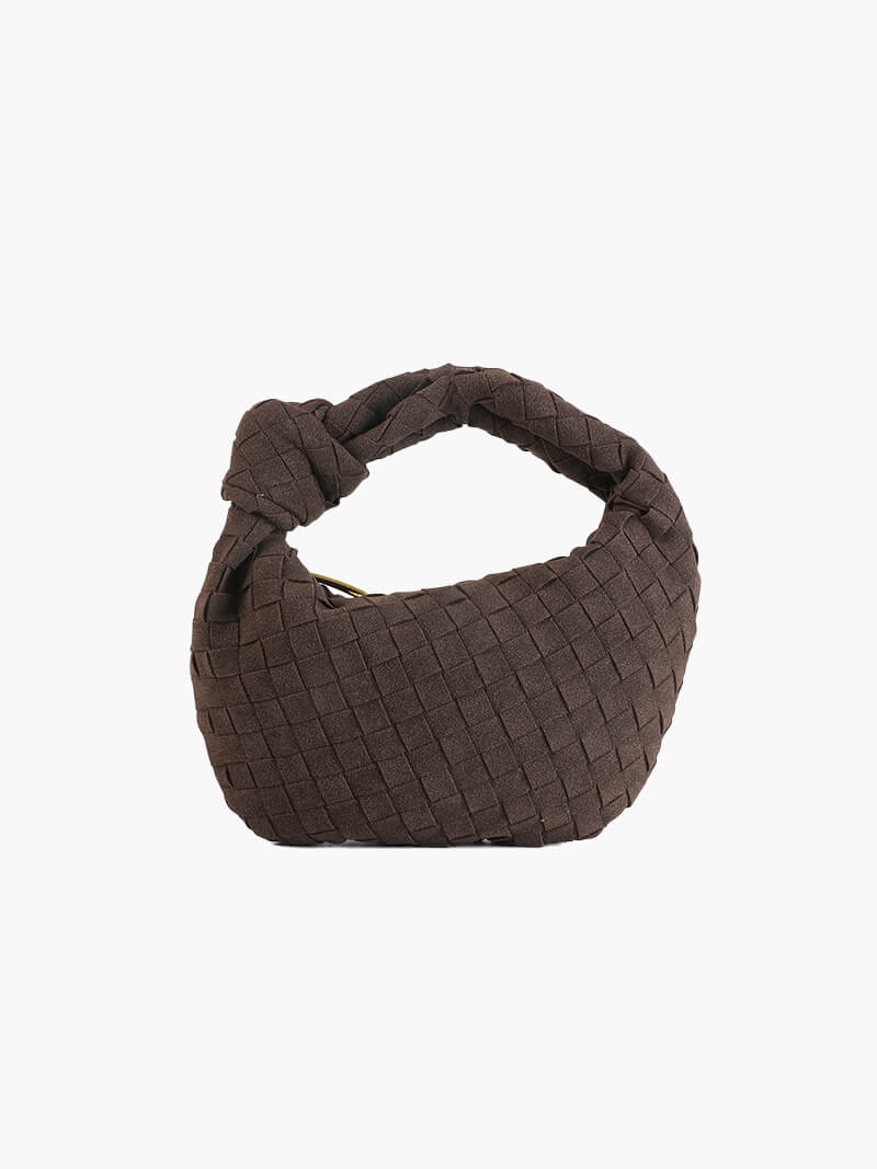 SOERA Woven Bag mini suede - Handbags - DBAD2-WK272004 Coffee