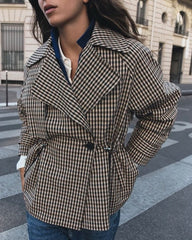 Helena Drawstring Gingham Short Trench