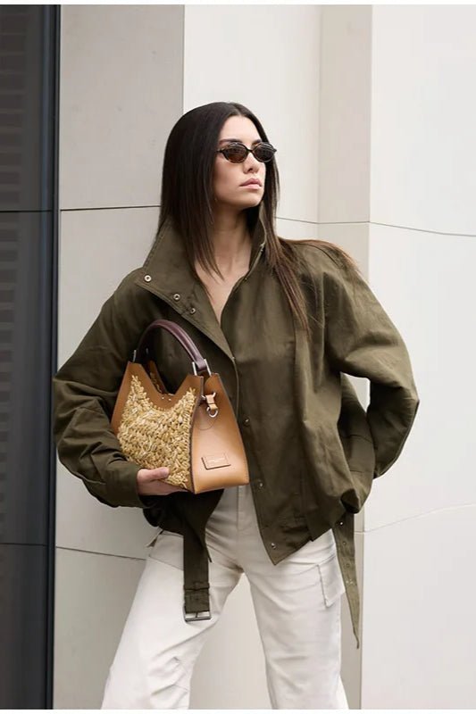 SOERA Margot Buckle Belted Bomber Jacket - Jacket - SOERA-126851-DEF-OS-56387 XS