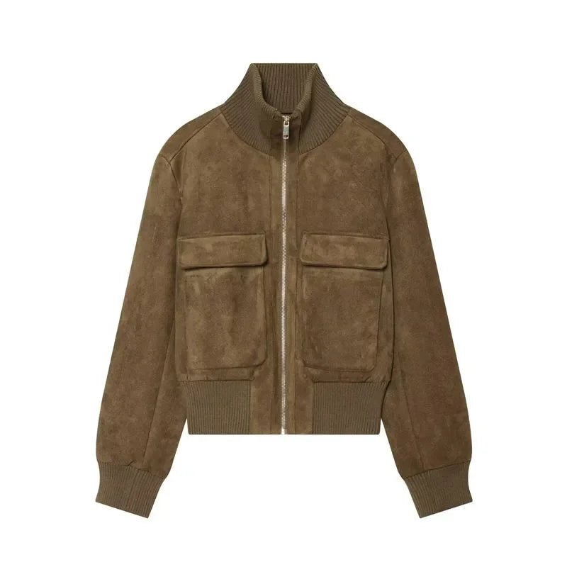 SOERA Natalie Faux Suede Bomber Jacket - Jacket -  White XS