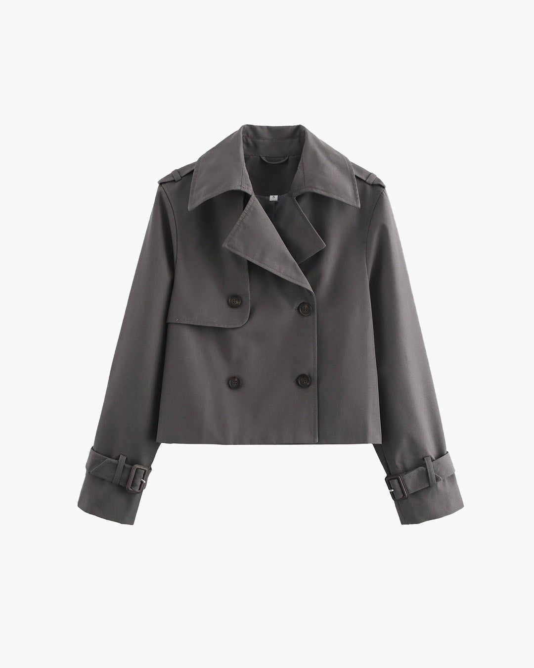 SOERA Bellatrix Cropped Trench Coat - Jackets -  Dark Gray S