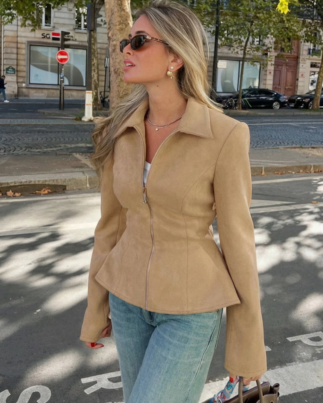 SOERA Ella faux Suede Jacket - Jackets - 1005010370494407-;PJ1770721238480975238 Beige L