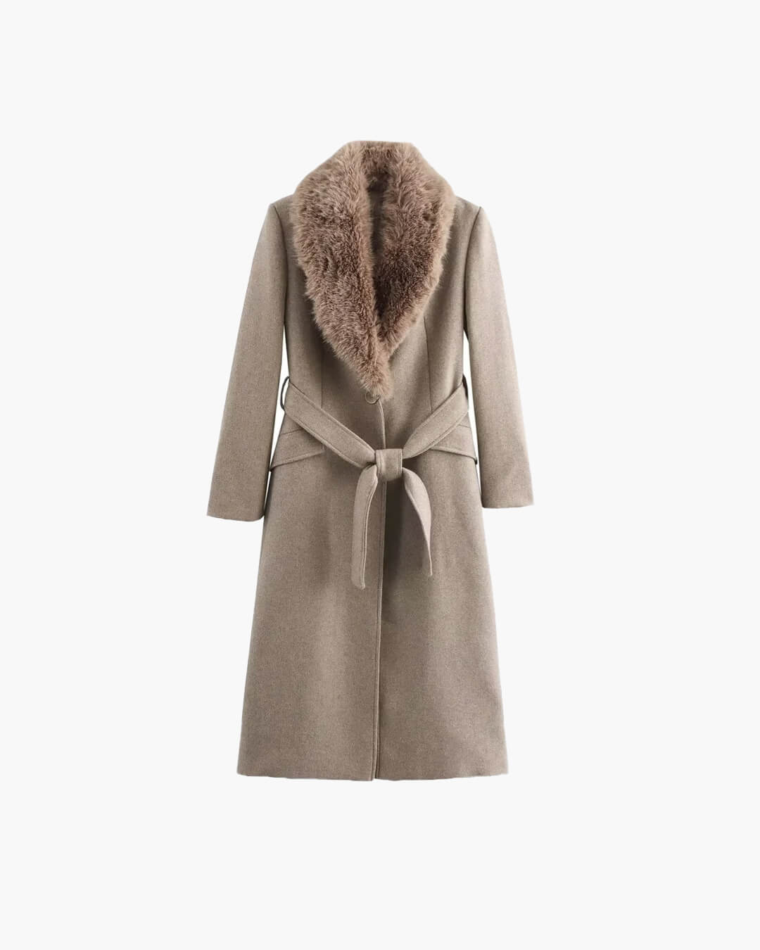 SOERA Faye Faux Fur Collar Maxi Coat - Jackets - 1005008156822535-;dE1764102180810518310 Beige XS
