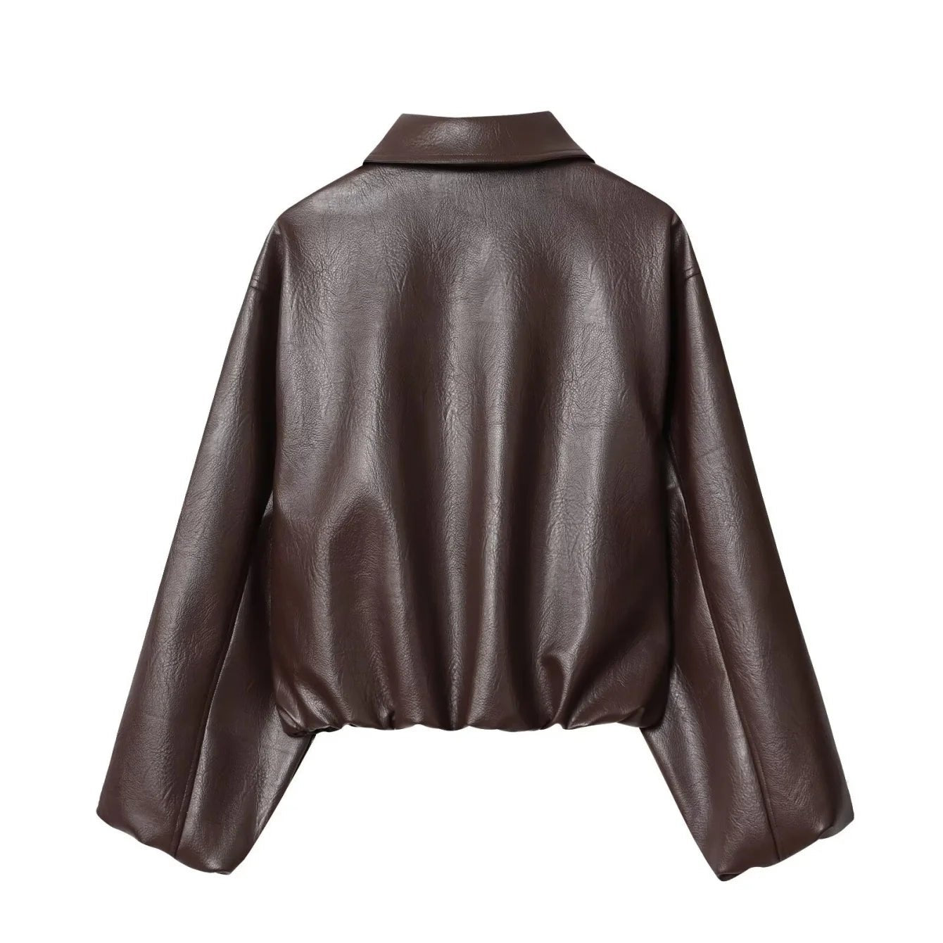 SOERA Jenny Faux Leather Bomber Jacket - Jackets - 1005009936813673-;Tn1765284569265948853 Coffee L