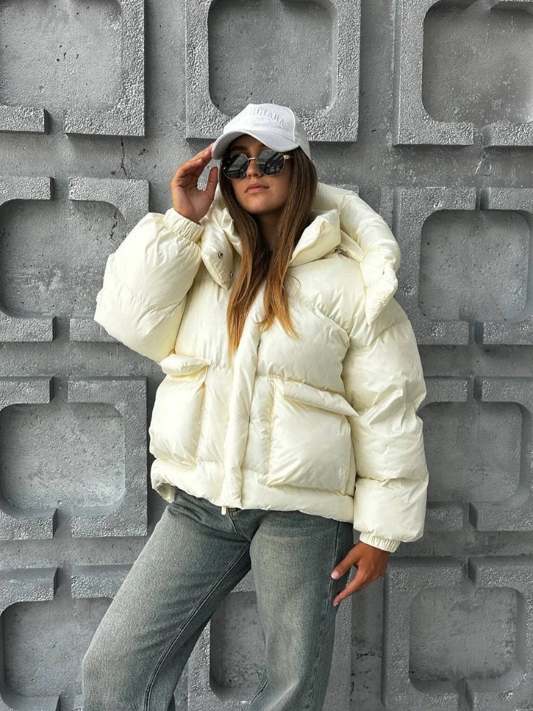 SOERA Lena Cropped Quilted Puffer Jacket - Jackets - SOERA-187331-CRE-S-59907 Creamy White S