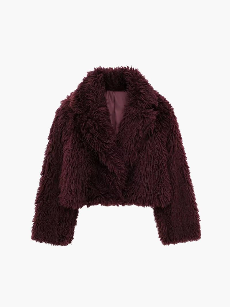 SOERA Mia Faux Fur Jacket - jackets - Soera-Mia-Faux-Fur-Jacket-Burgundy/S Burgundy S