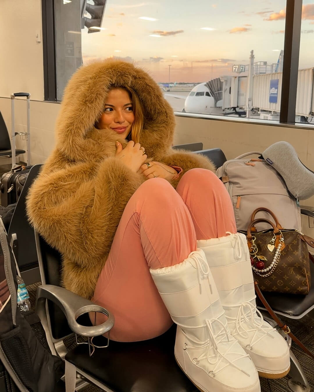 SOERA Nicki Hooded Faux Fur Coat - Jackets - 3256807796431286-;ST1766554850897230223 Brown L