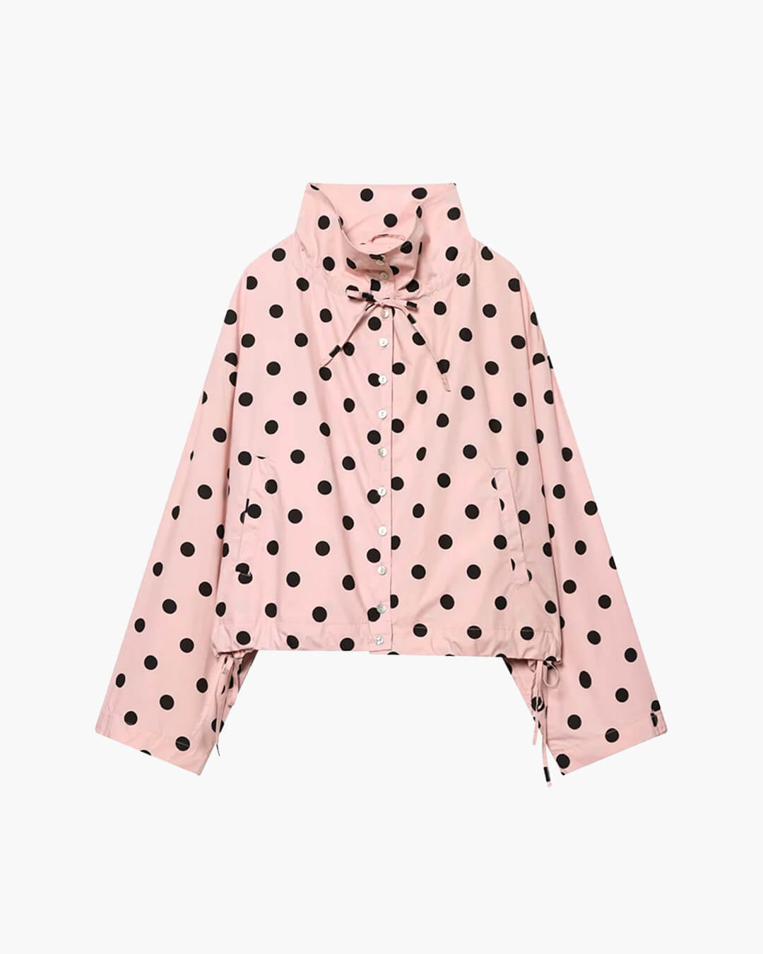 SOERA Patricia Polka Dot High Collar Jacket - Jackets - 1005011708027771-;uC1775744331807572814 Pink L