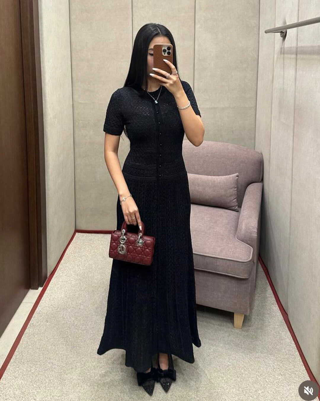 Jeriza Knitted Half-Button Midi Dress