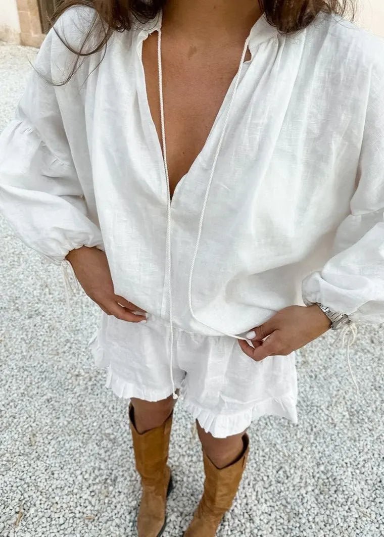 SOERA Beatrice Cotton Lounge Set - Matching Sets -  White Set M