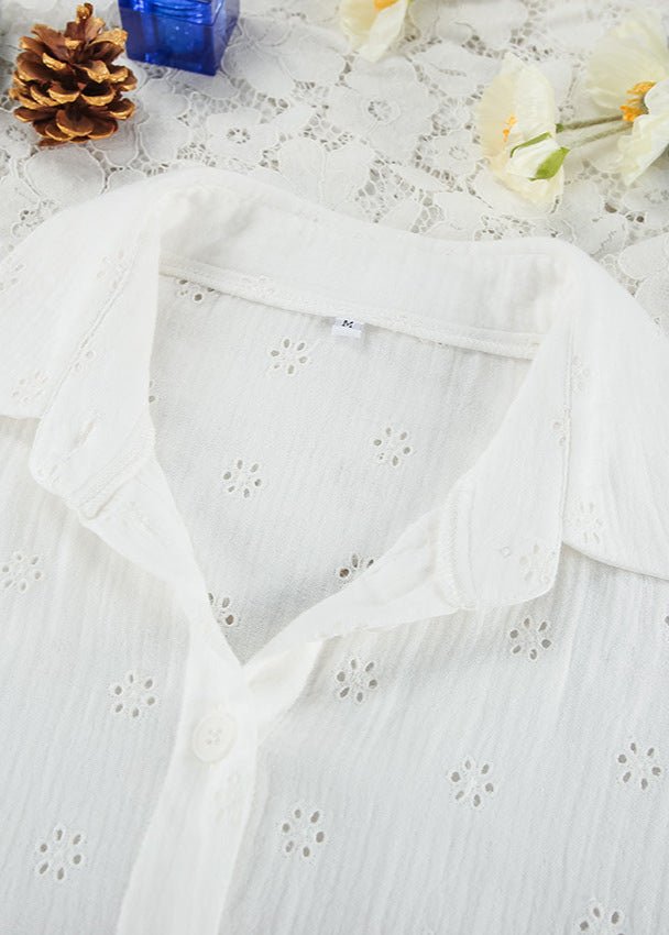 SOERA Beatrice Eyelet Ruffle Shorts Set - Matching Sets -  White 3 Piece Set M