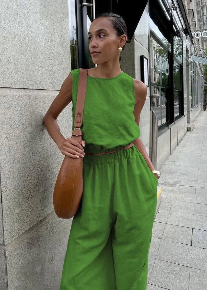 SOERA Celeste Wide - Leg Palazzo Set - Matching Sets -  Green M