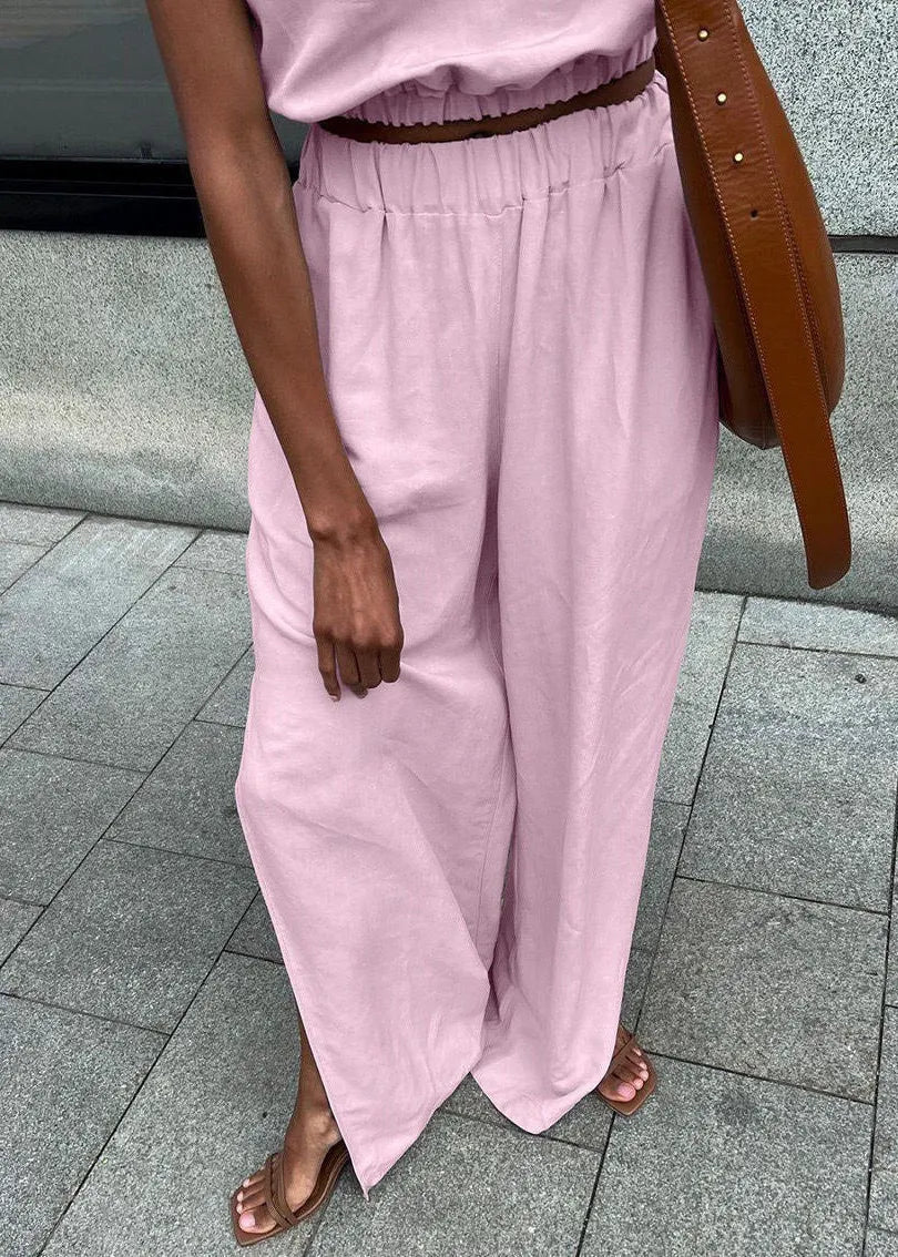 SOERA Celeste Wide - Leg Palazzo Set - Matching Sets -  Pink M