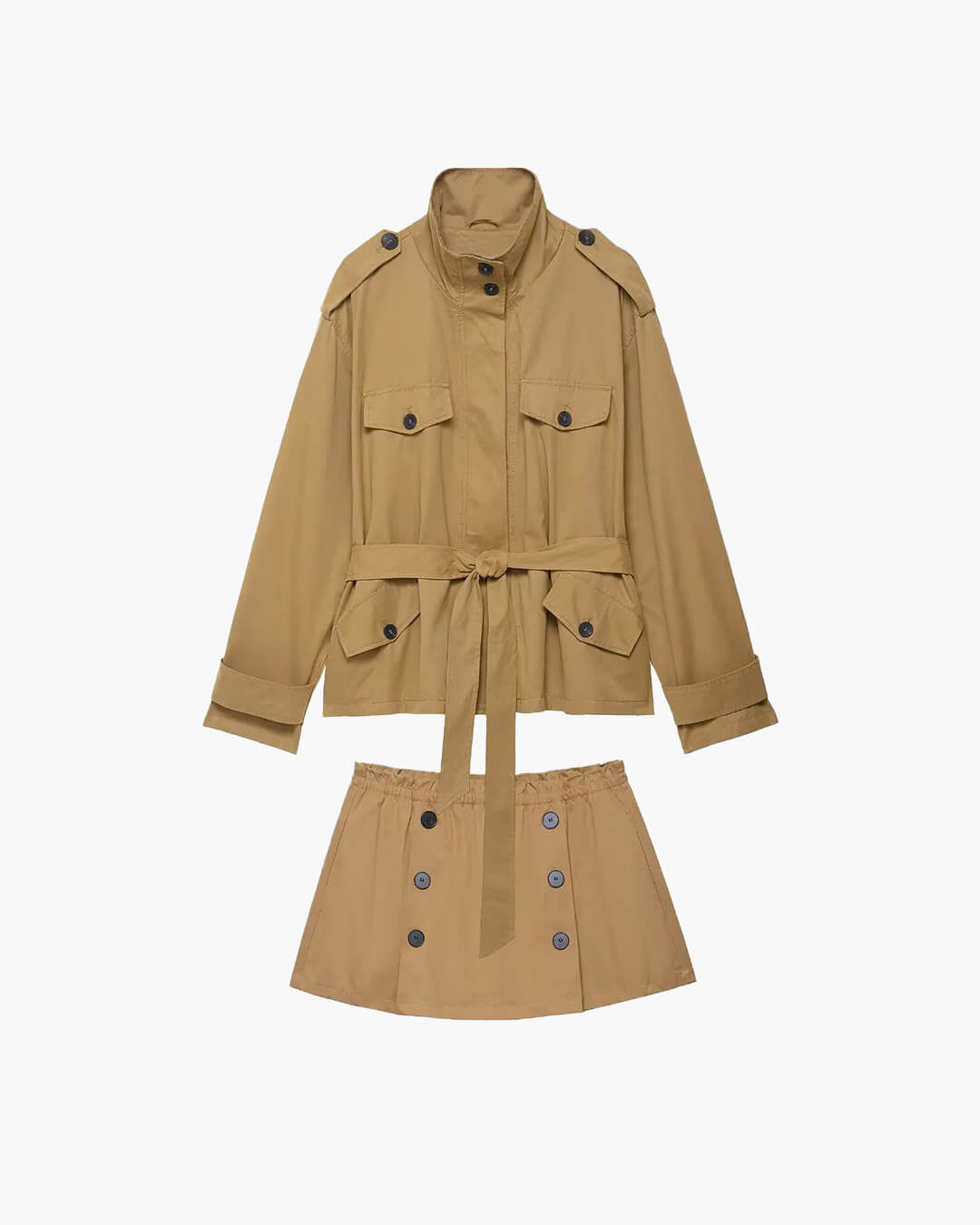 SOERA Claire Short Trench Coat Skort Set - Matching Sets - FD1774532669742724955 Jacket S