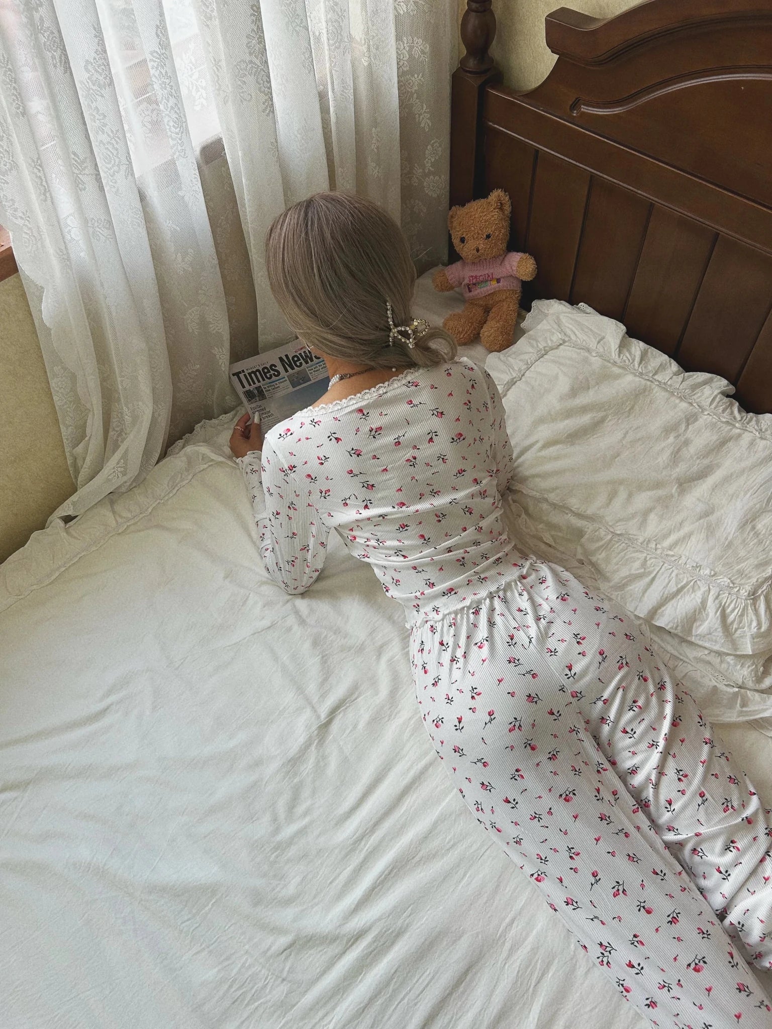 SOERA Long Sleeve Floral Pyjama Set - Matching Sets -  Top L