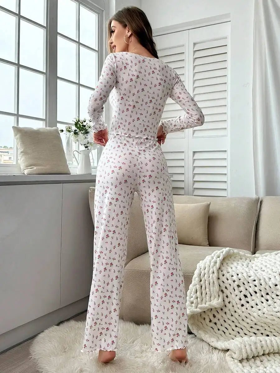 SOERA Long Sleeve Floral Pyjama Set - Matching Sets -  Top S