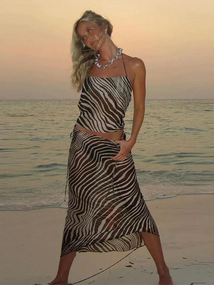 SOERA Sage Halter Zebra Two-Piece Set - Matching Sets - SOERA-407491-DEF-OS-56004 M